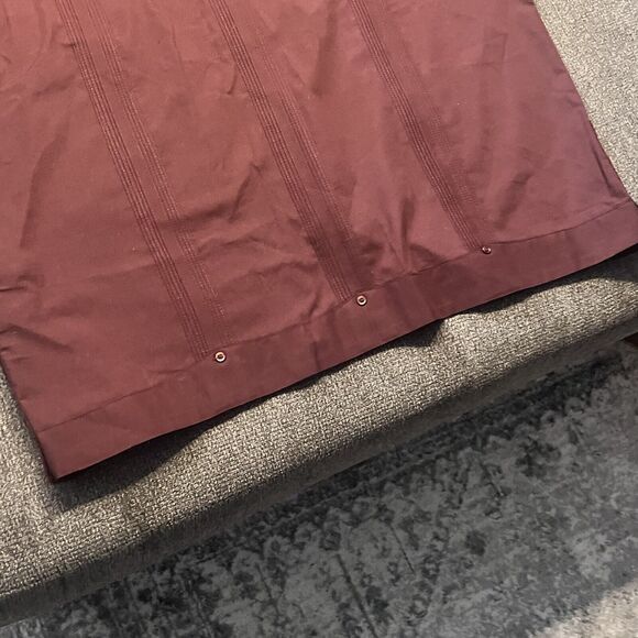 Sobrino Red Shirt XL Button Up Short Sleeve Dress Poly Cotton Four Pocket Cuban - Picture 11 of 13